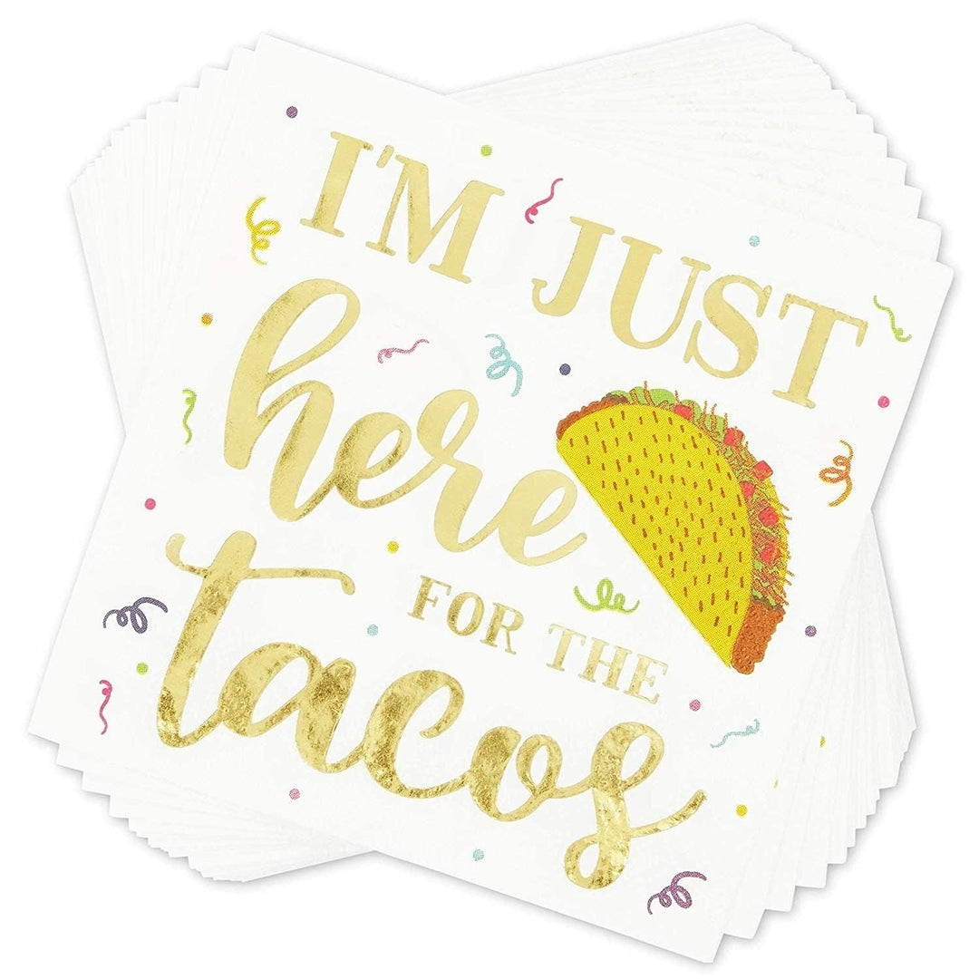 Mexican Cocktail Napkins With Gold Foil For Parties 5 X Inches Orange Red Yellow