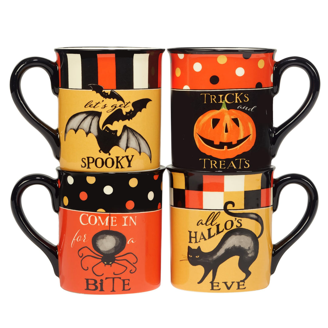 Certified International Spooky Halloween 18 oz. Mug Set of 4 Multicolor