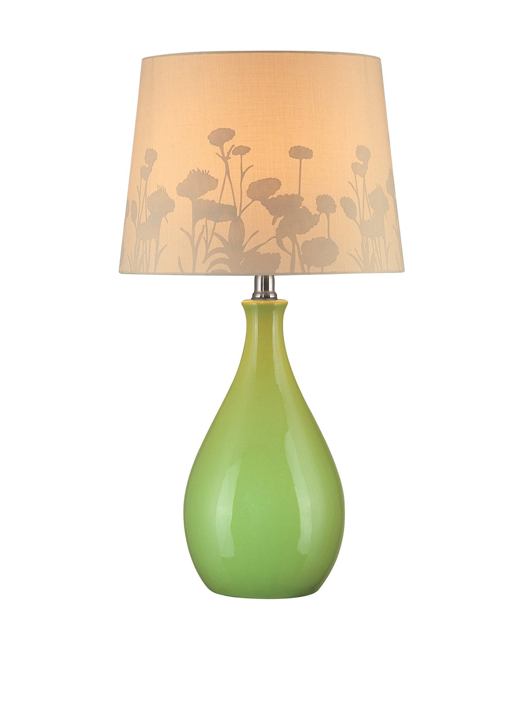 Lite Source LS-21489GRN Table Lamp Green Ceramic with Silhouette Paper Shade