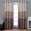 Exclusive Home Chateau Striped Faux Silk Grommet Top Curtain Panel Pair 54" w x 96" l - Taupe