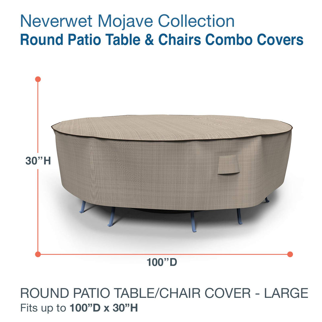 Budge NeverWet Mojave Round Patio Table and Chairs Combo Cover