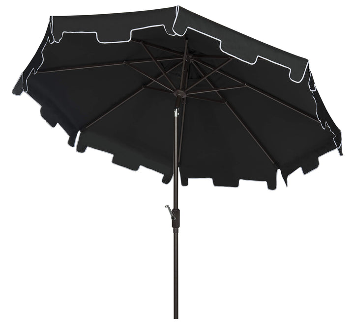 Safavieh PAT8000H Outdoor Collection Zimmerman Crank Market Umbrella with Flap