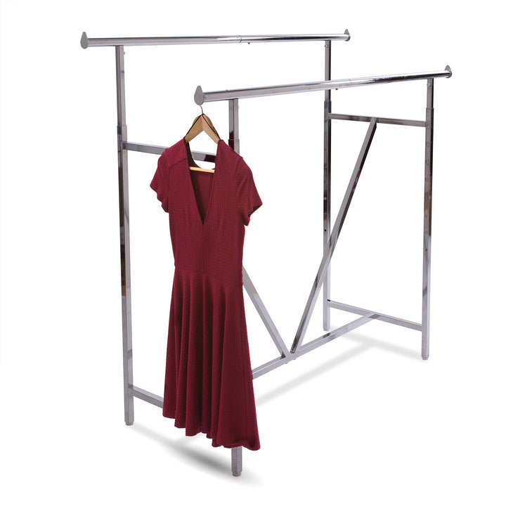 Econoco - Adjustable Heavy Duty Double Bar Retail Clothing Rack Rectangular