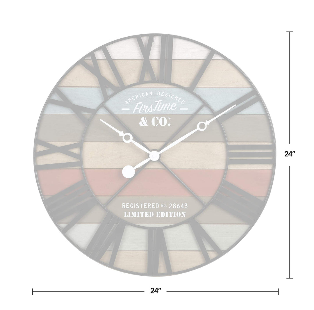 FirsTime & Co.® Colorful Maritime Farmhouse Planks Clock American Crafted