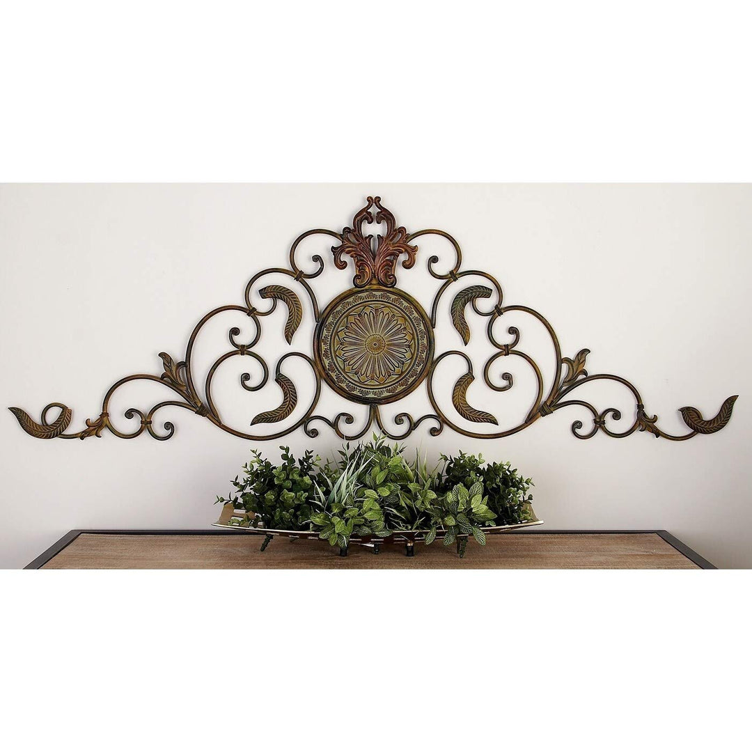 Metal Classic Horizontal Wall Decor Brown French Country Shabby Chic Natural