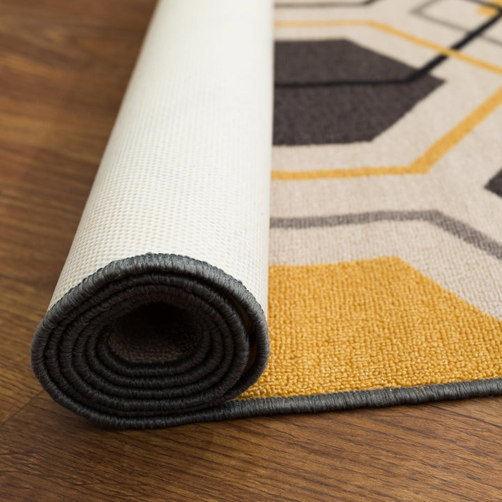 Rugshop Contemporary Geometric Stripe Non-Slip Area Rug