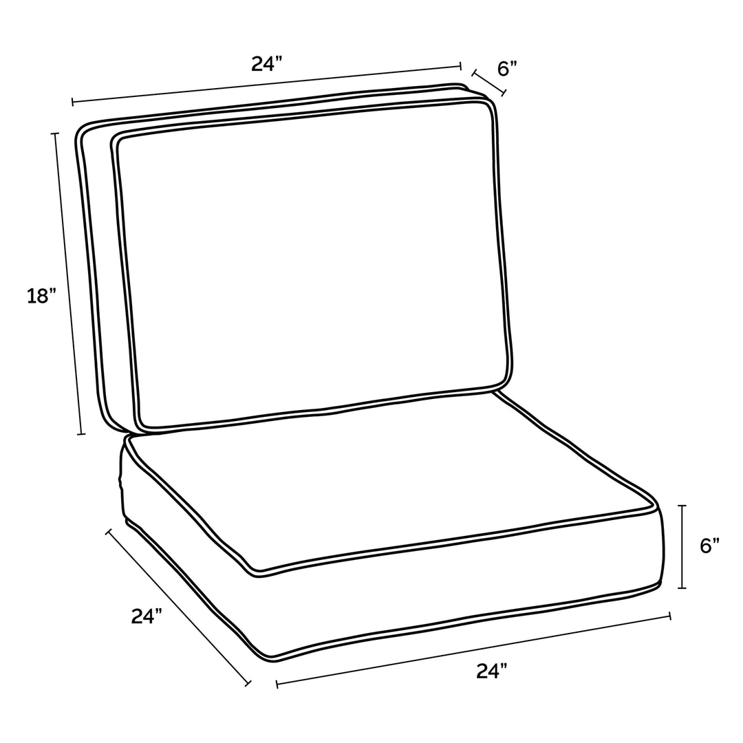 Arden Selections Modern Acrylic Outdoor Deep Seating Cushion Set 24 x 24 Surf - Diamond Home USA