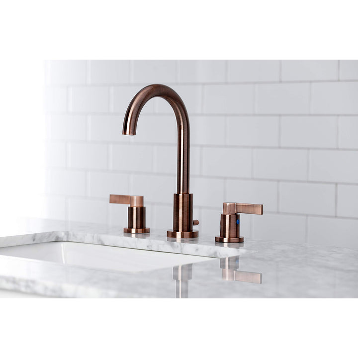 Kingston Brass NuvoFusion Two-Handle 3-Hole Deck Mount Widespread Bathroom Faucet