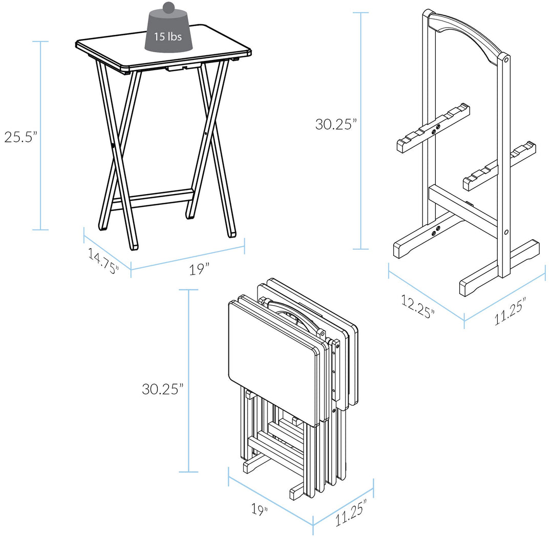 Casual Home Tray Table 5pcs Set