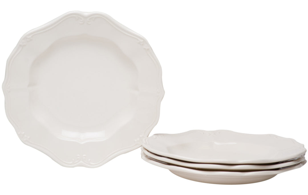 Red Vanilla FQ900-402 Country Estate Salad Plates (Set of 4) 8.25" White