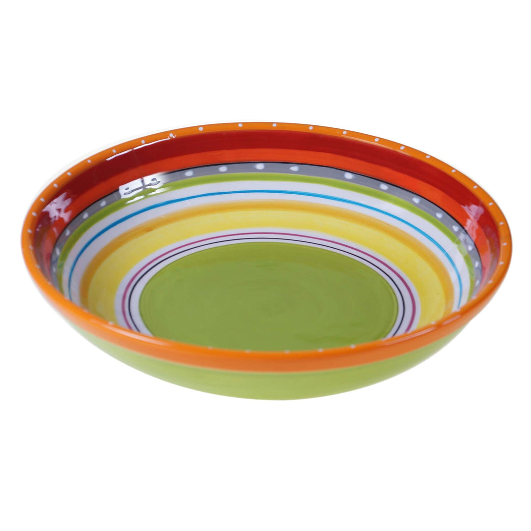 Serving/Pasta Bowl Multi Color Ceramic 1 Piece Dishwasher Safe