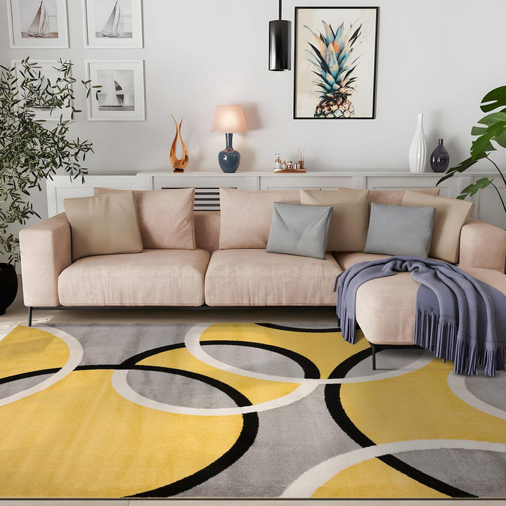 Rugshop Modern Abstract Circles Area Rug