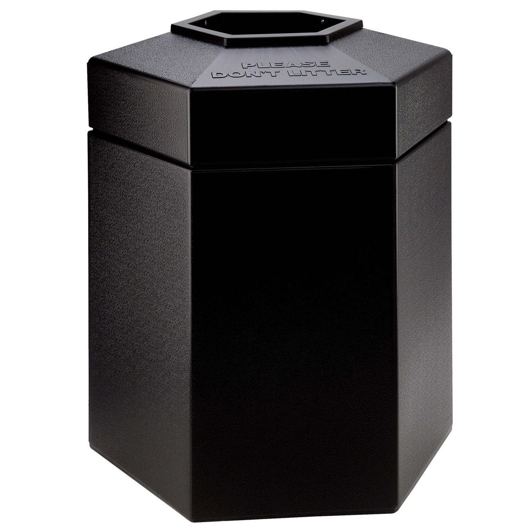 Commercial Zone Hexagon Trash Can - Black - 45 gal.