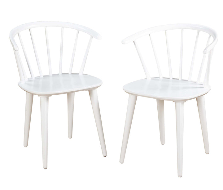 Target Marketing Systems Set of 2 Florence Dining Chairs with Low Windsor White