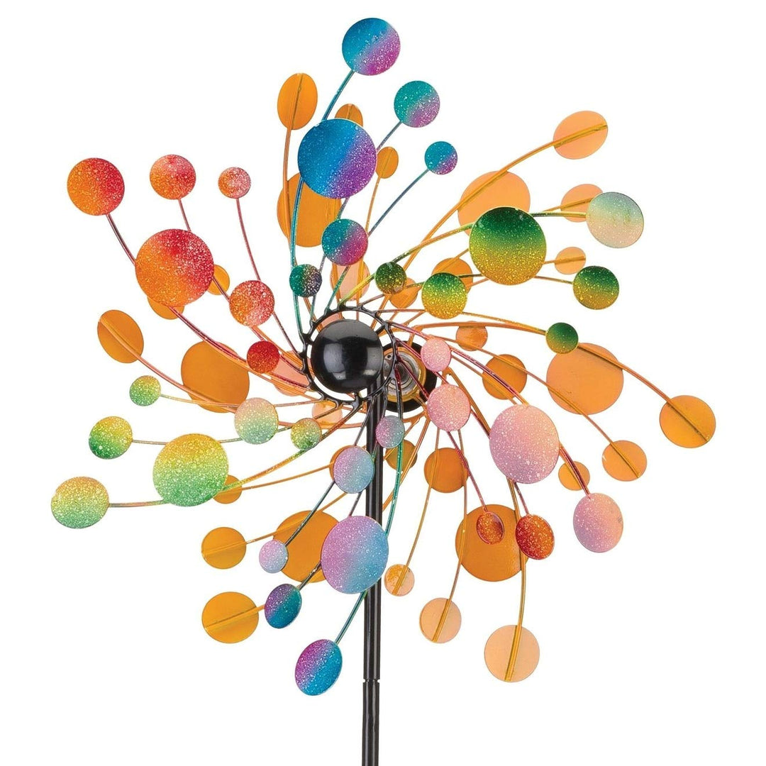 19 Wind Spinner Confetti 19"x7.75"x70" Multi Color Metal