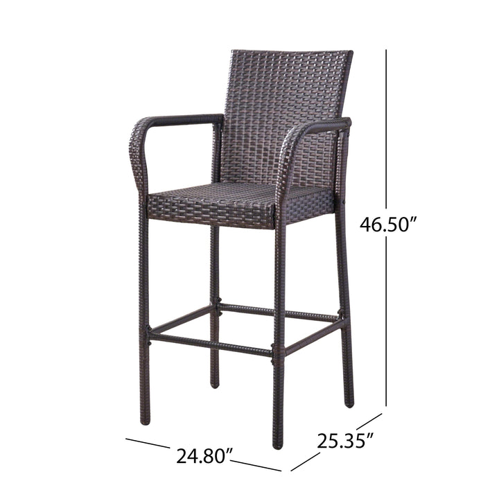 Christopher Knight Home Delfina Outdoor Wicker Barstools 2-Pcs Set Mix