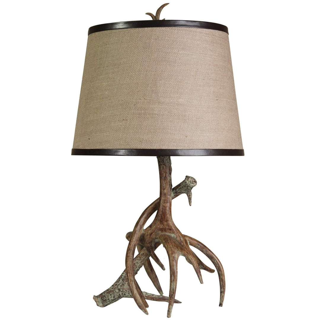 Poly Resin Antler Table Lamp Brown Rustic