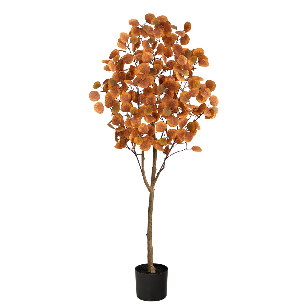 5' Autumn Eucalyptus Artificial Tree Black Handmade