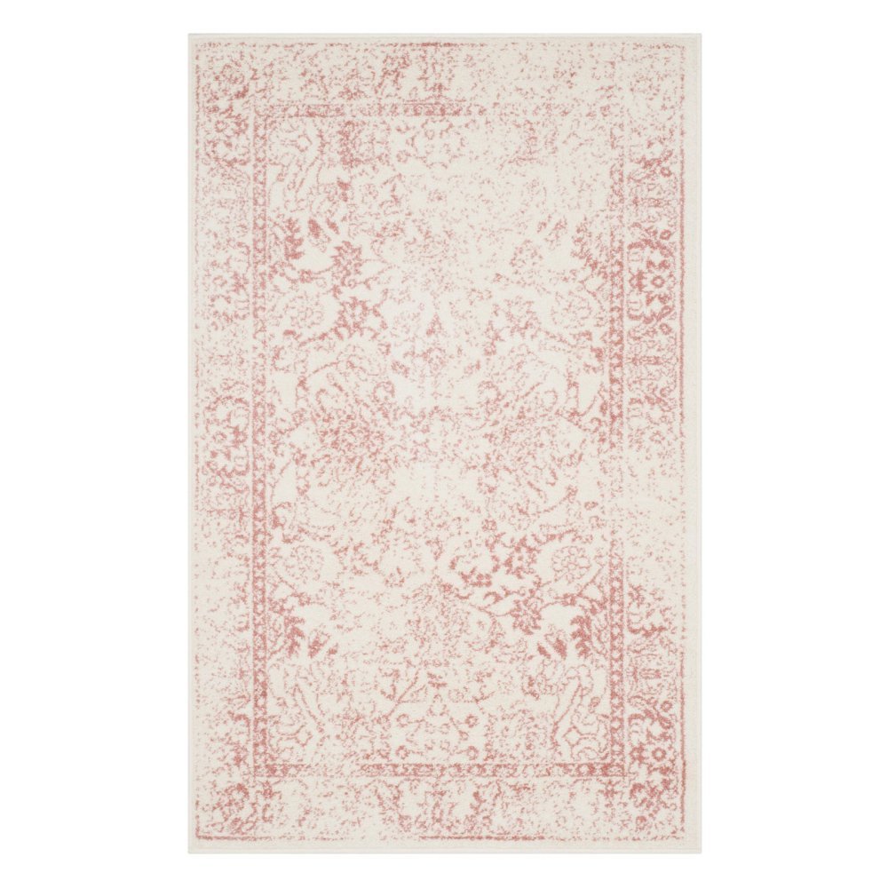 SAFAVIEH Adirondack Collection Area Rug - 6' Round Ivory & Rose Oriental