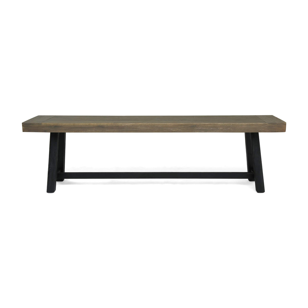 Christopher Knight Home Toby Outdoor Acacia Wood Bench Sandblast Gray Finish and