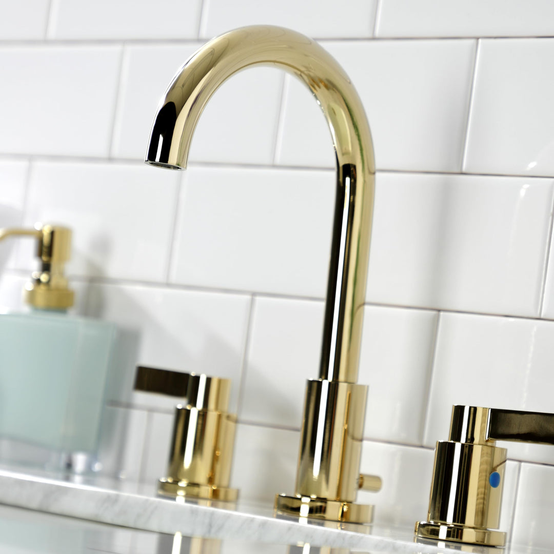 Kingston Brass NuvoFusion Two-Handle 3-Hole Deck Mount Widespread Bathroom Faucet