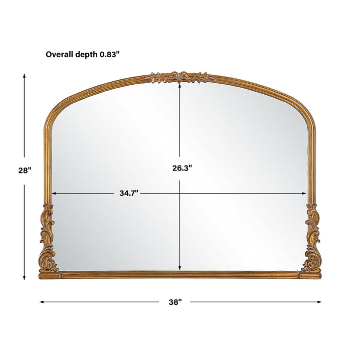 Antique Gold Mirror 38" w X 28" h 0.83" d Modern Contemporary Includes Hardware - Diamond Home USA