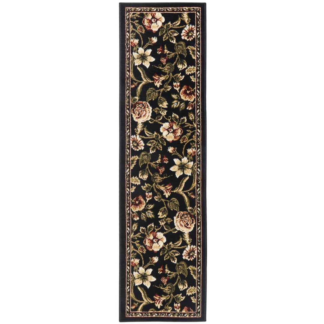 Home Dynamix Optimum Amell Traditional Floral Area Rug 1 ft 9 in x 7 ft 2 in 1'9"x7'2" - Black