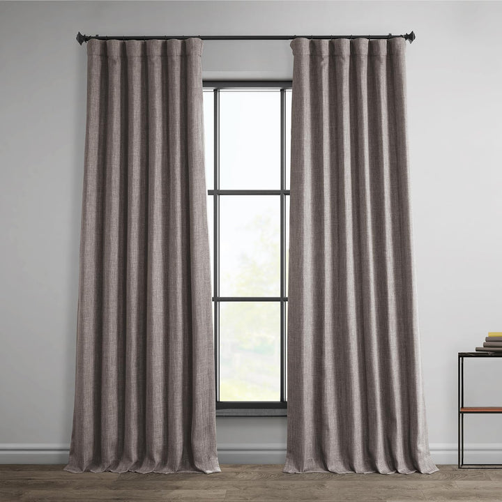 HPD Half Price Drapes Faux Linen Room Darkening Curtains - 96 Inches Long Luxury 50 X 96 - Mink