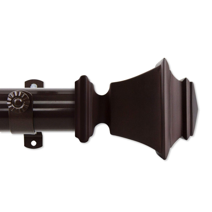 InStyleDesign Schubert 1.5" Adjustable Curtain Rod 85 120 inches Cocoa 66 66 to 120 inch - Cocoa