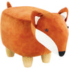 11-in. Fox Animal Shape Mini Ottoman Brown Novelty Pattern Fabric