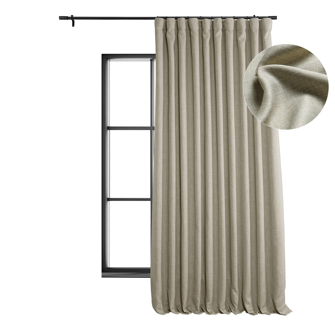 HPD Half Price Drapes Faux Linen Room Darkening Curtains - 108 Inches Long Extra 100 X 108 - Oatmeal