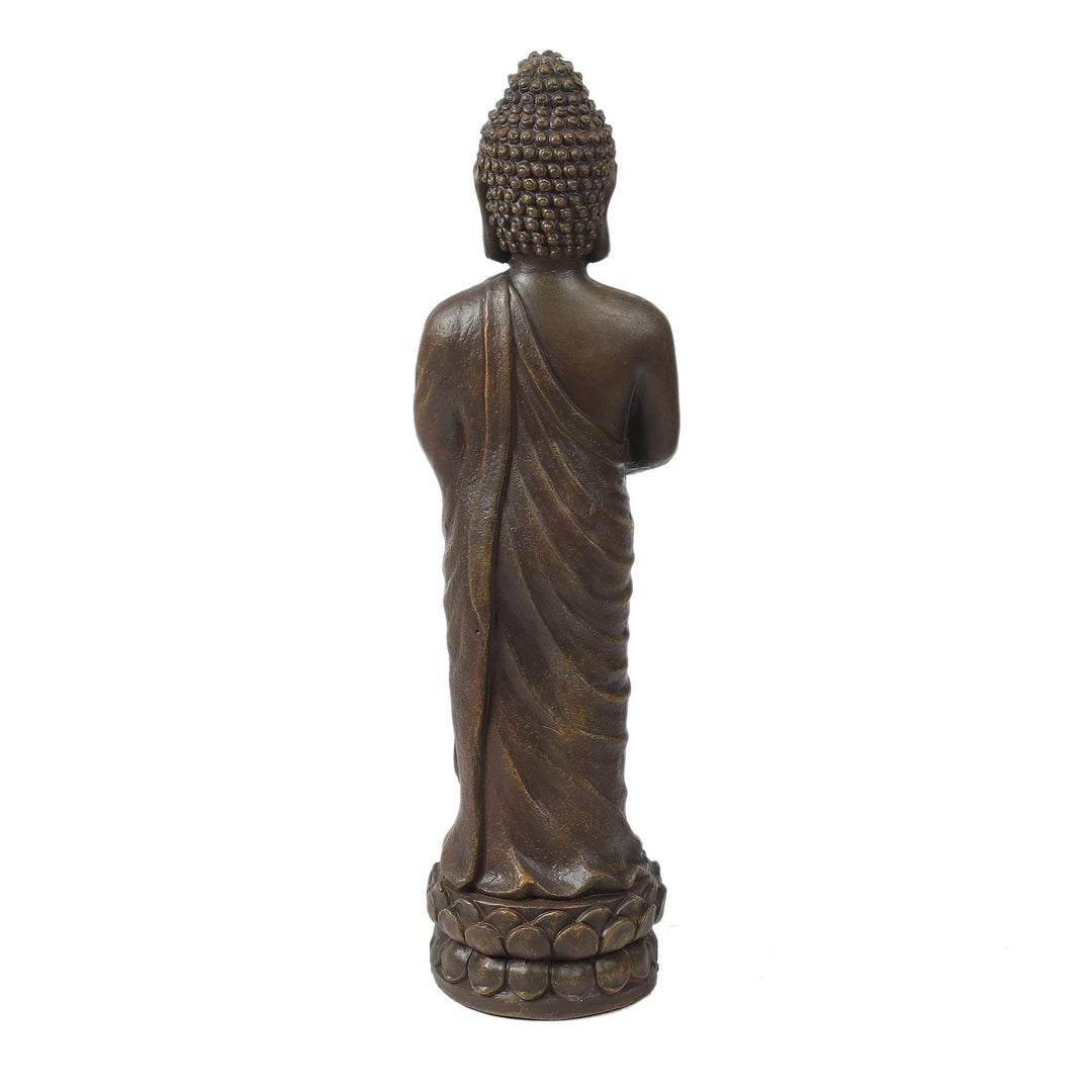 Brown Mgo tative Standing Buddha Garden Statue Oriental Magnesium Oxide