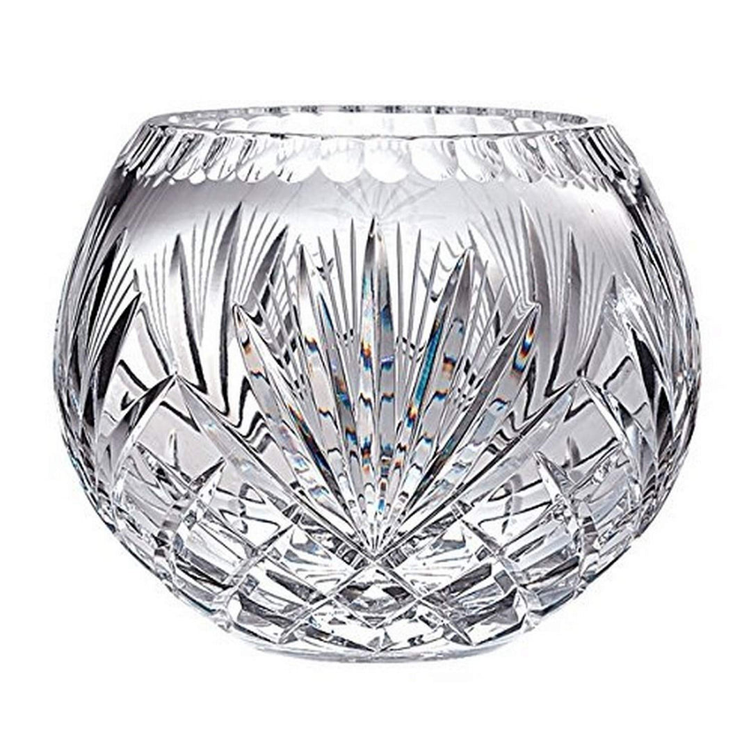 Majestic Gifts Hand Cut Crystal Bowl 8-Inch Rose 8" diameter