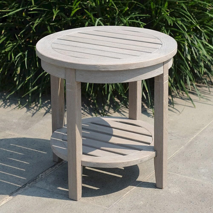 Cambridge Casual Arie Outdoor Round Side able Plantation eak 18 Inch/Natural