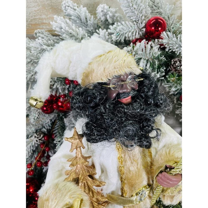 Santa's Workshop 15" Black Claus 15 White Resin