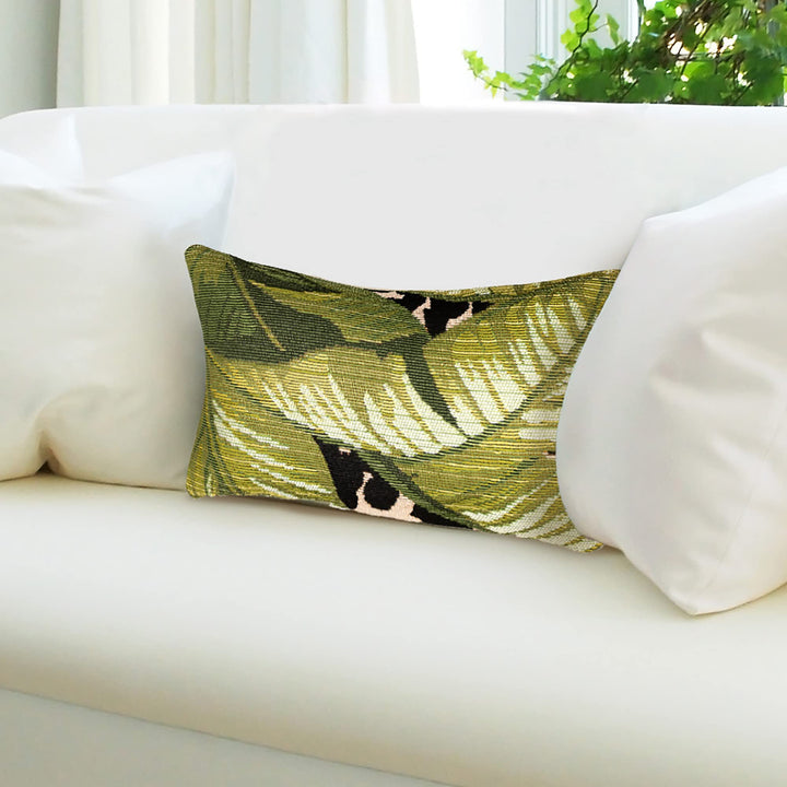 Liora Manne Marina Indoor/Outdoor Power Loomed Easy Care Pillows 12" x 18" Indoor/Outdoor - 12" x 18" - Polyester - Green