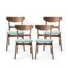 Christopher Knight Home Griselda Mid-Century Modern Dining Chairs (Set of 4) Mint + Walnut