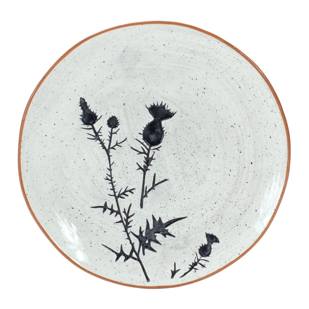 Ceramic Plate (Set Of 4) 8' X 10' Off/White Floral Country Round 4 Piece