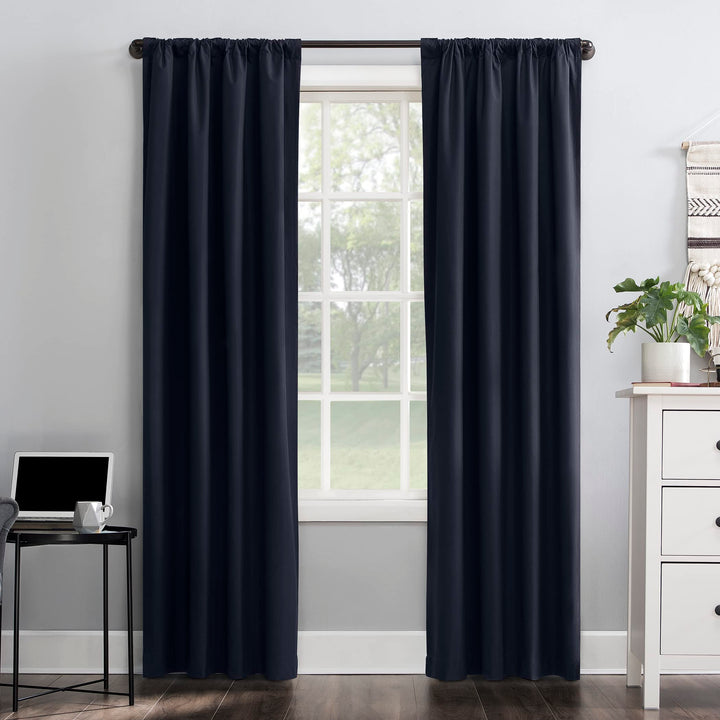 Sun Zero Cyrus Thermal Total Blackout Back Tab Curtain Panel, Single Panel