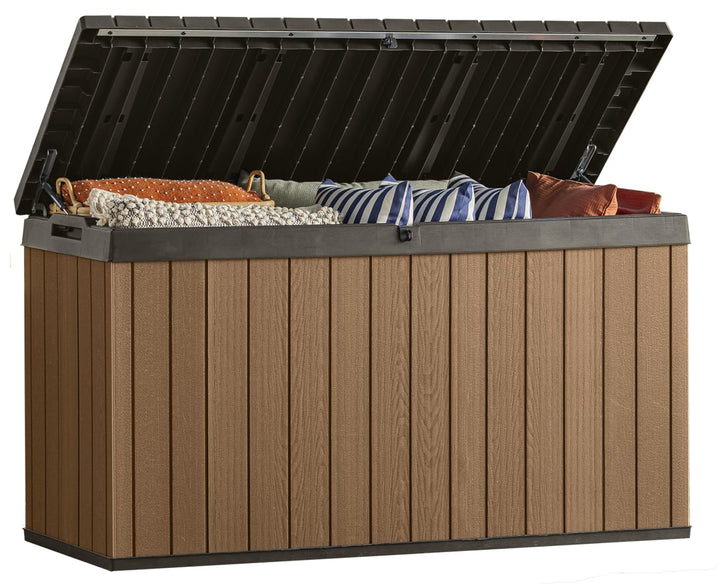 Keter Darwin 150 Gallon Resin Large Deck Box - Organization and Storage for