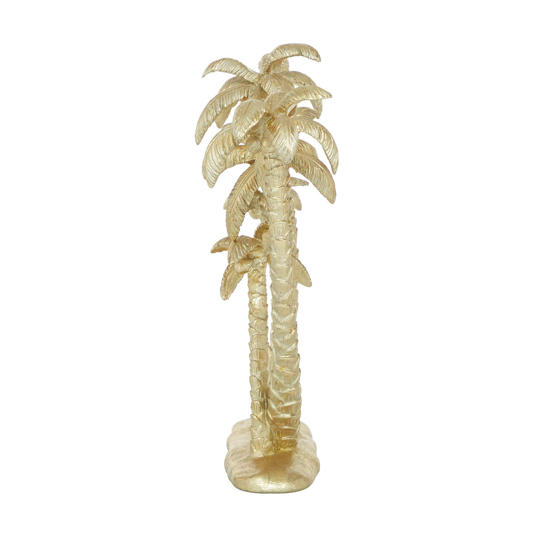 Gold Polyresin Coastal Palm Tree Sculpture 16 X 15 5 Yellow Resin