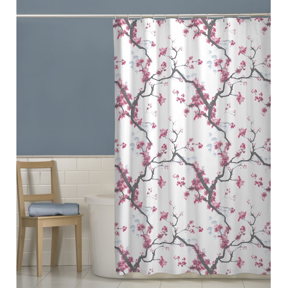 MAYTEX Cherrywood Blossom Fabric Shower Curtain Multi Floral 70 es x 72