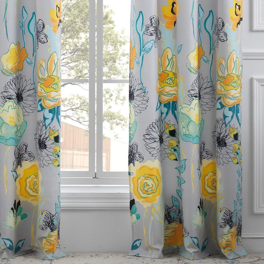 Greenland Home Watercolor Dream Curtains - Drapes - Lined Panel Pair with