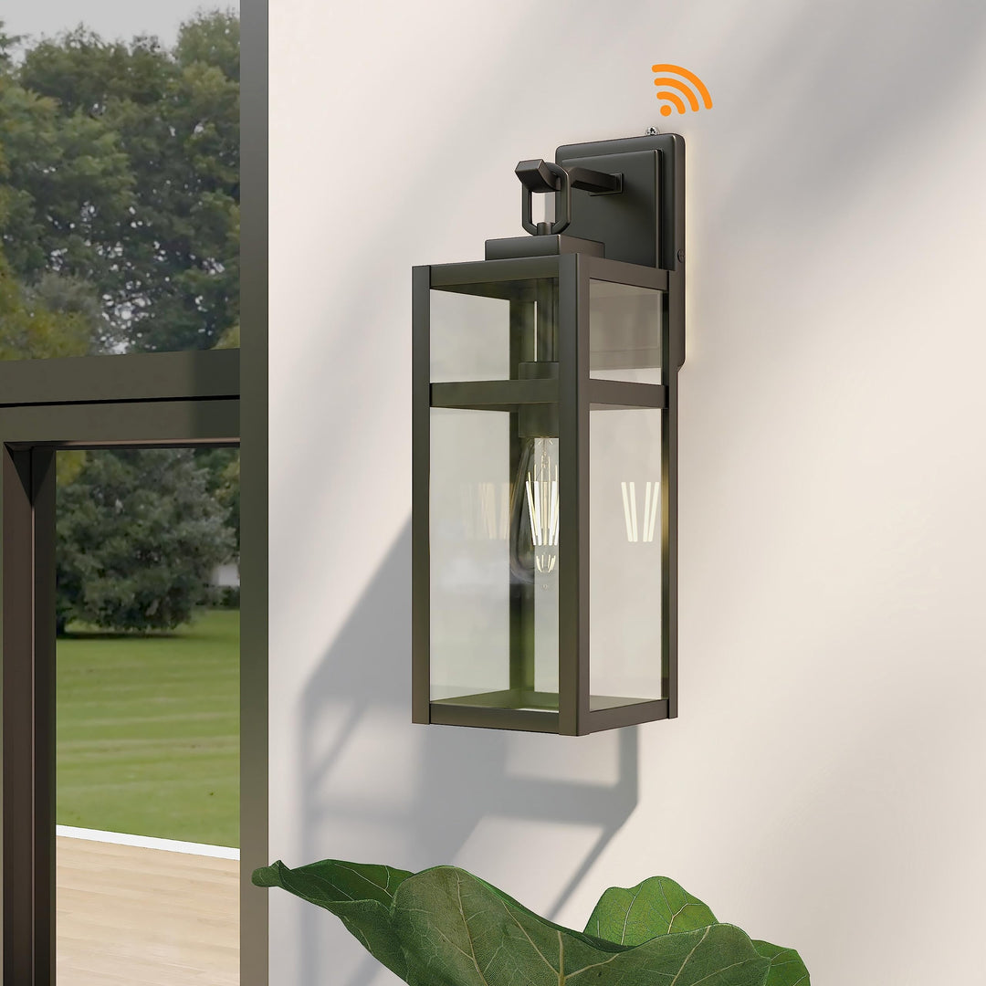 2 Pack Outdoor Wall Light Dusk to Down 5.9"x7.76"x18.39" Black Farmhouse - Diamond Home USA