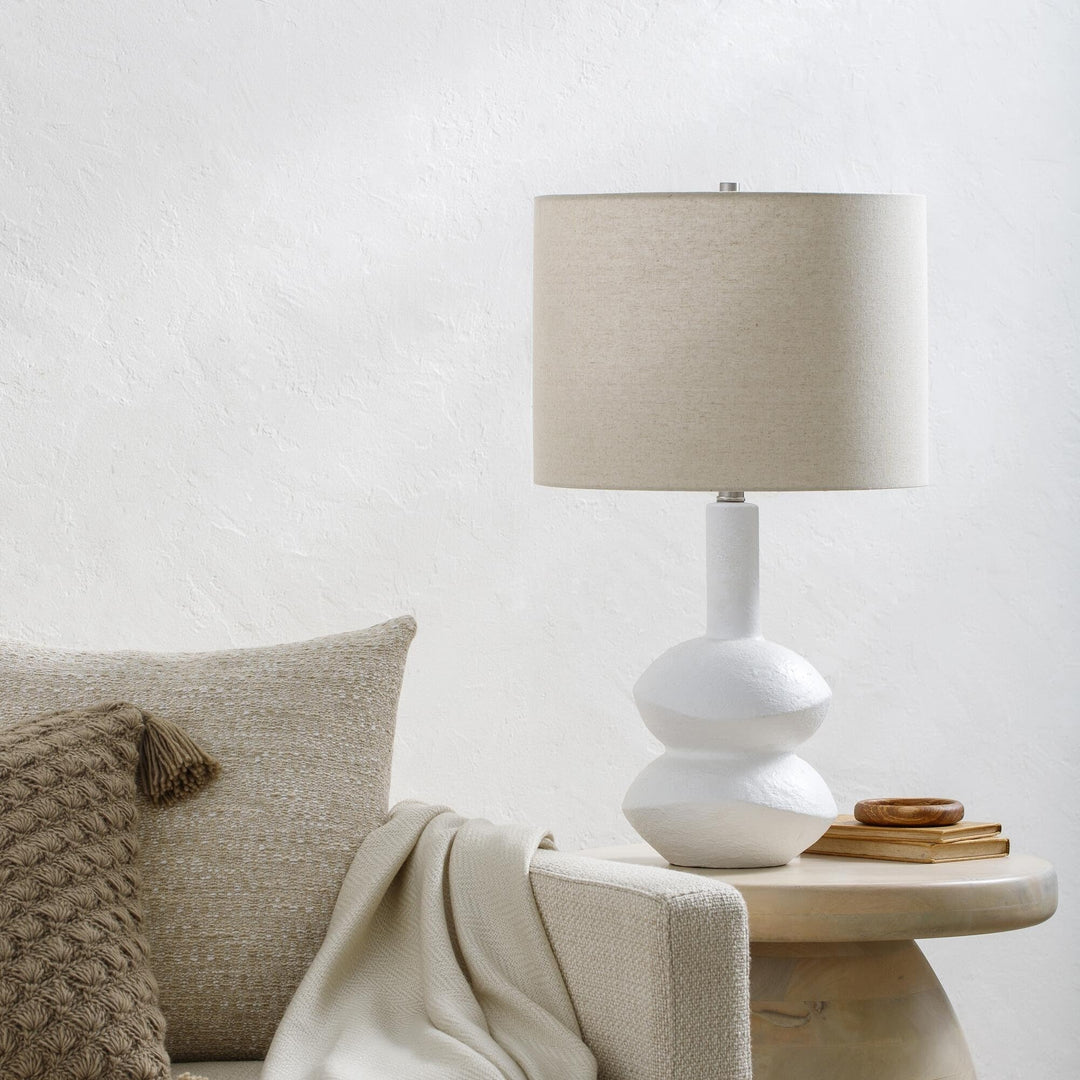 Traditional Table Lamp Beige White Transitional