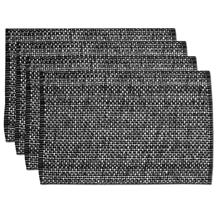 bed bath n more Trends Collection Black Cotton Two-Tone Placemats (Set of 2 4 or