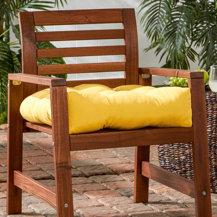 Driftwood Yellow 20-inch Outdoor Chair Cushion Solid Transitional Polyester Fade