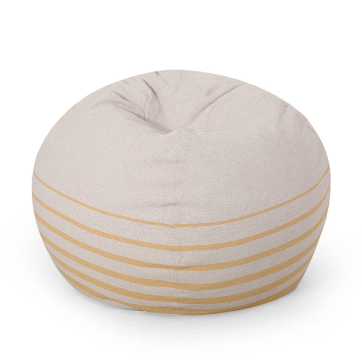 Christopher Knight Home Hudgeons 5 Foot d Bean Bag - Natural/Yellow Natural + Yellow Stripes - Medium