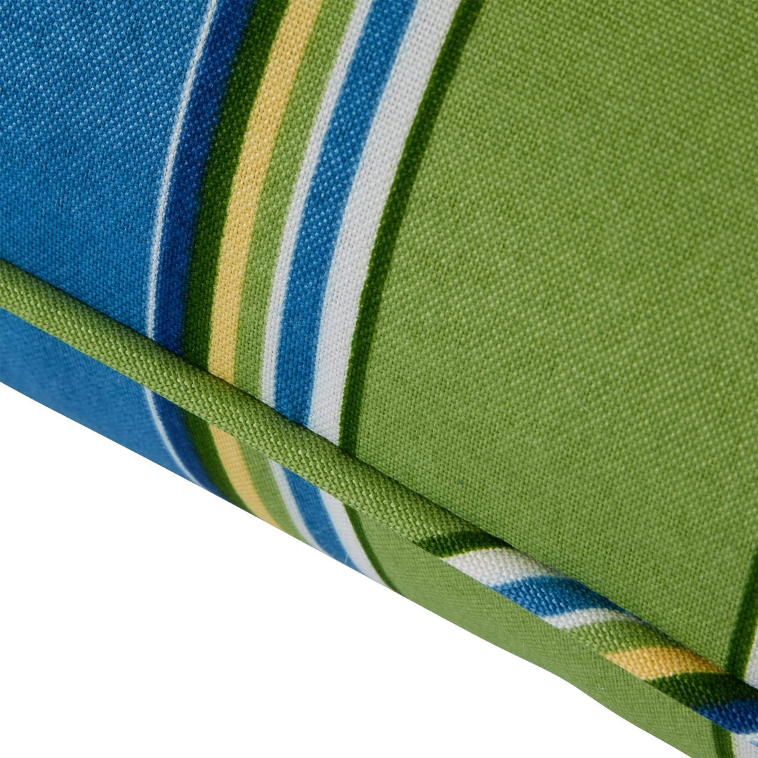 Cayman Stripe Outdoor 25-inch X 47-inch Deep Seat Cushion Set Blue Green Striped