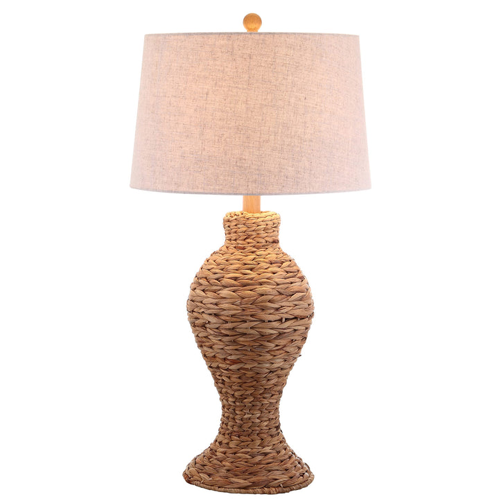 January 31" Seagrass Weave Led Table Lamp Natural Brown Bohemian Eclectic